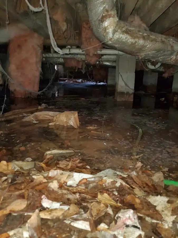 Crawl space flood assessment for Commercial Water Damage Restoration in Wixom